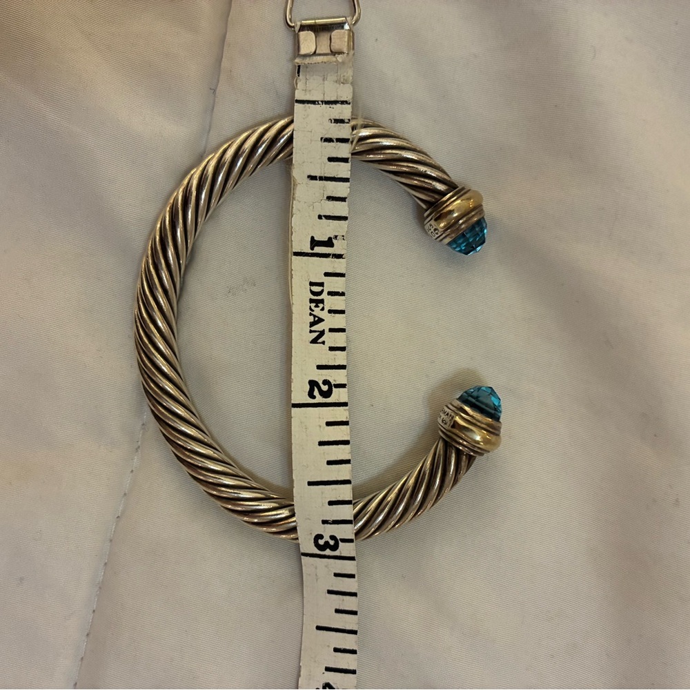 Classic David Yurman Blue Topaz Cable Bracelet